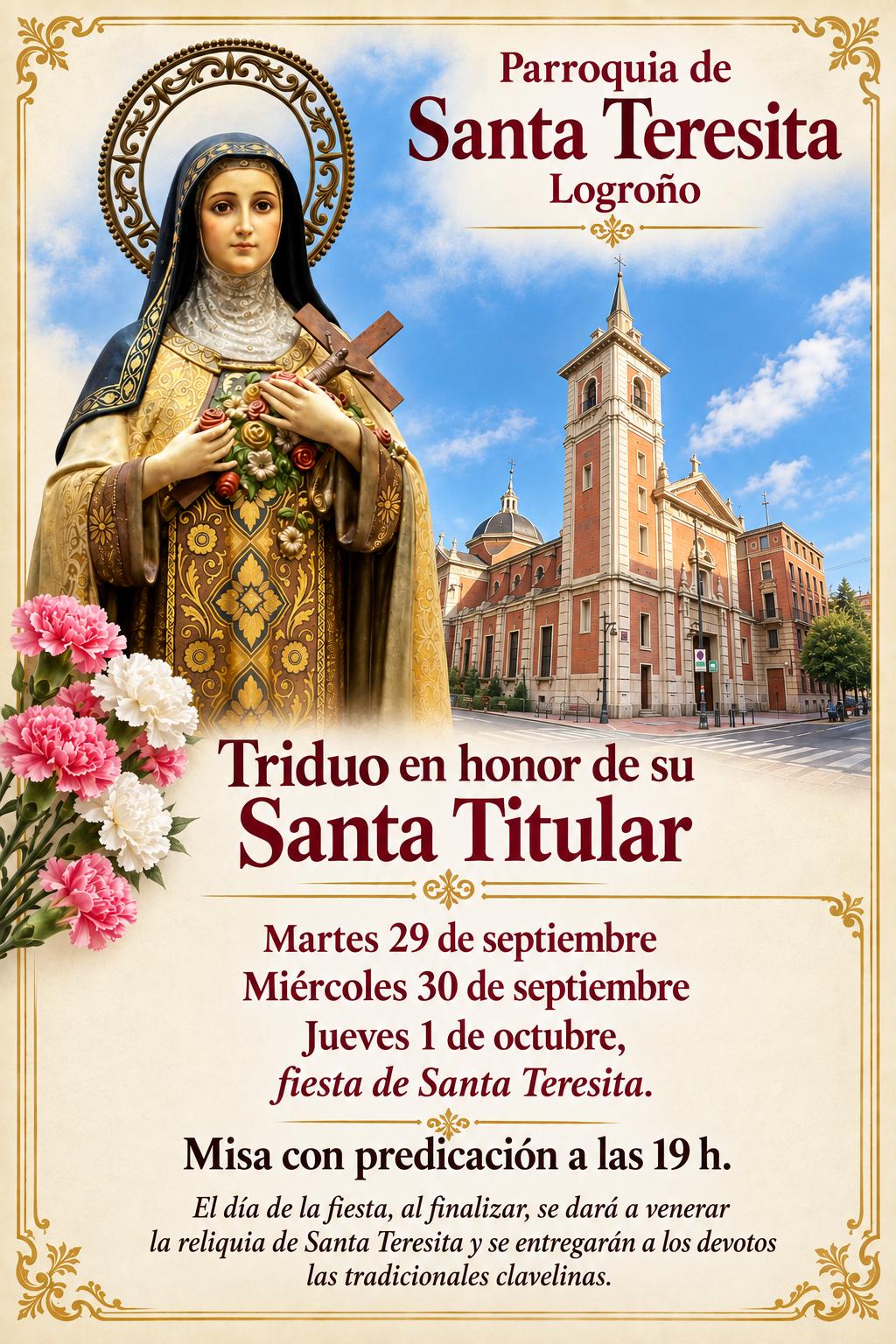 Triduo en honor de Santa Teresita